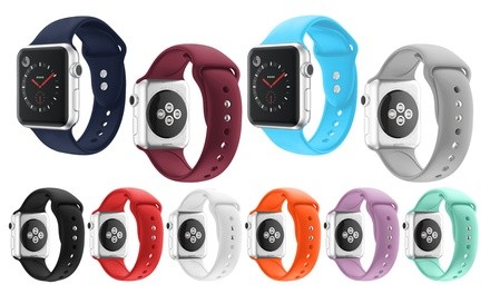 WalvoDesign Soft Silicone Wristband Replacement Strap Band - Apple Watch Series 1/2/3/4/5 iWatch 38mm, 40mm, 42mm, 44mm
