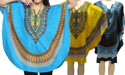 Women's One Size Dashiki Poncho Tunic