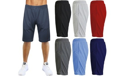 Galaxy By Harvic Men's Moisture-Wicking Mesh Shorts (3-Pack; S-2XL)