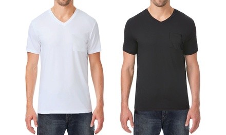 Galaxy By Harvic Men's Short-Sleeve Slim-Fit V-Neck Tee with Pocket (3-Pack) (M–2XL)