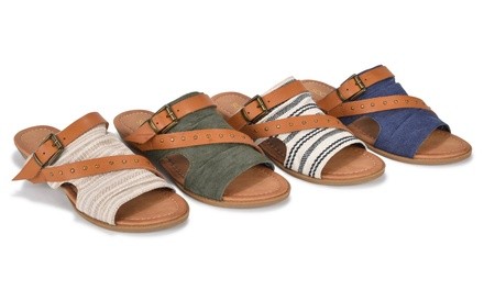 Sociology Lauren Canvas Slide Women's Sandals | Groupon Exclusive