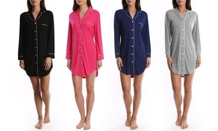 BLIS Women's Long-Sleeve Super-Soft Button-Down Pajama Shirt