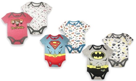 Infants' Officially Licensed Superhero-Themed Bodysuits (2-Pack)