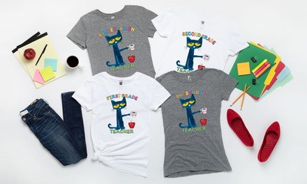 Instant Message Women's Licensed Pete the Cat Tee. Plus Sizes Available.