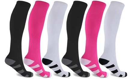 Women's Lightweight Knee-High Compression Socks (3 or 6 Pairs)  