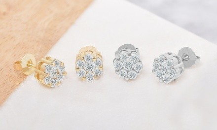 Elements of Love Flower Stud Earrings Set Made with Swarovski Elements