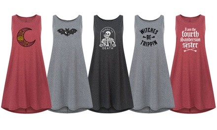 Instant Message Women's Halloween Tank Dresses. Plus Sizes Available 