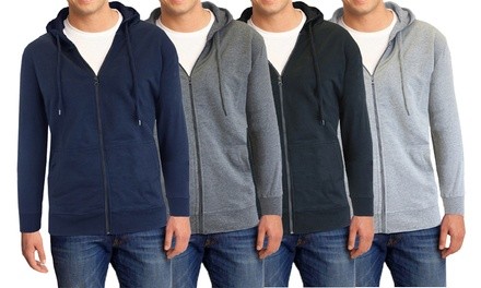 Men's Skinny-Fit French Terry Zip-Up Hoodies (2-Pack)