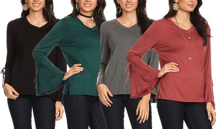 Nelly Women's Bell Sleeve Top. Plus Sizes Available.