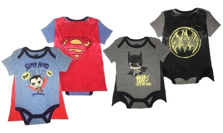 Licensed Batman, Superman, or Wonder Woman Super-Hero Caped Bodysuit