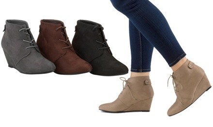 Sociology Angie Women's Lace-Up Cover Wedges | Groupon Exclusive