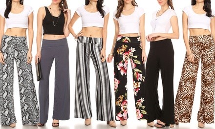 Nelly Solid and Fashion Prints Wide-Leg Pants. Plus Sizes Available.