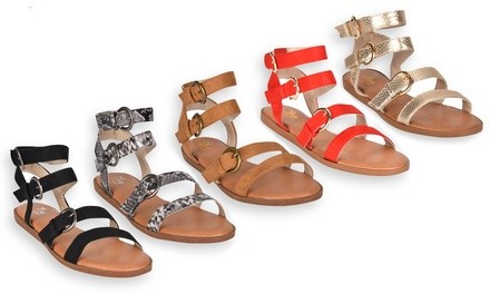 Olive Street Krystal Three-Band Comfort Sandal (Up to Size 11) | Groupon Exclusive