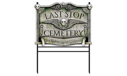 Halloween Creepy Cemetery Sign Stake