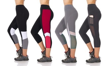 4-Pack of Women's High-Waist Workout Leggings. Plus Sizes Available