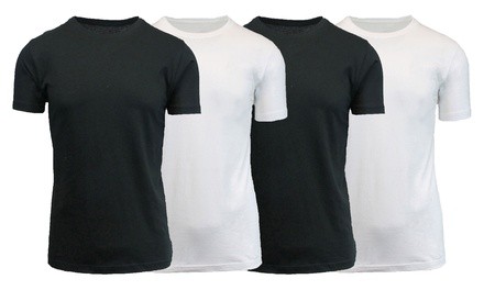 Men's 100% Cotton Crew Neck Tees (4-Pack; S–2XL)