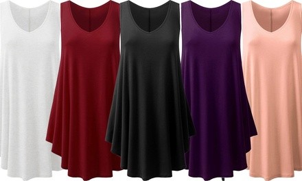 Lyss Loo Sweeter This Way Sleeveless V-Neck Top. Plus Sizes Available.