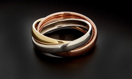 18K Tri-Color Interlocking Unisex Band by Euphir