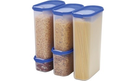 Clear Frosted Food Storage Container with Pouring Lid Set (10-Piece)