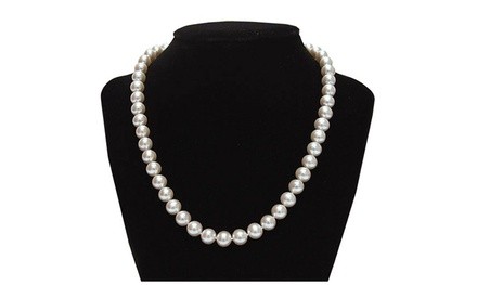 Genuine 8.5-9mm Freshwater Cultured Pearl Necklace in 925 Sterling Silver