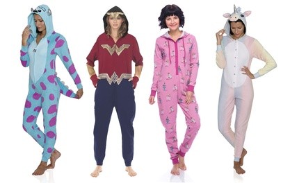 Women's Wonder Woman, Monsters Inc., Muppets, Unicorn One Piece Union Suit. Plus Sizes Available.