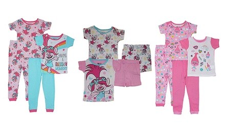 Trolls Girls' Cotton Pajama Set (4-Piece)