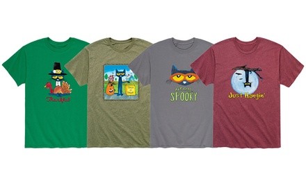 Instant Message Men's Pete The Cat Fall Holiday Tees (S-3XL)