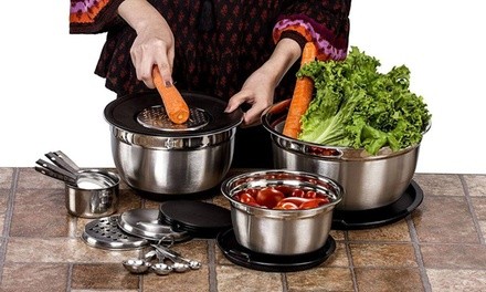 Imperial Home Stainless Steel Mixing Bowl Set (9-, 11-, or 17-Piece)