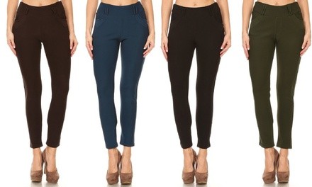 Women's High-Waisted Fleece-Lined Pull-On Stretch Jegging Pants