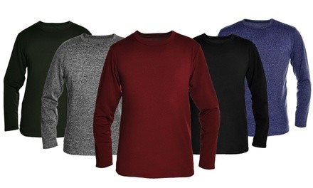 3-Pack Men's Fleece-Lined Long-Sleeve Thermal Tops (S-4XL)