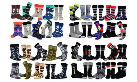 Men's Fun Novelty Dress Socks (5 or 10 Pairs)