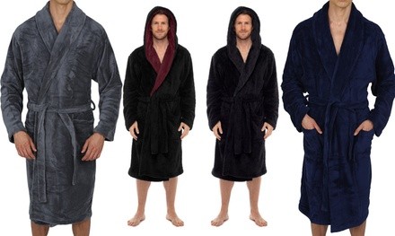 Regency New York Men's Fleece Robes With Hoods or Collars