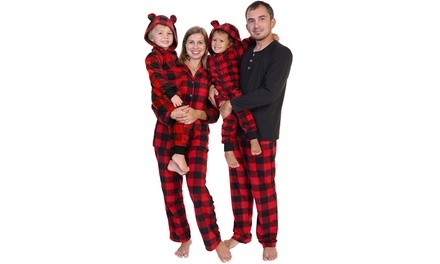 Angelina Cozy Fleece Holiday Family Matching Pajama Set or Romper. Plus Sizes Available.