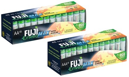 Fuji Enviromax Super Alkaline AA or AAA Batteries (48-Count)