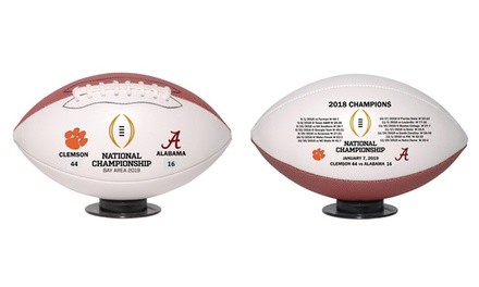 Clemson Tigers 2018 NCAA National Champion Commemorative Football with Stand