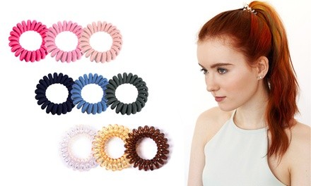 Spiral Phone Cord Hair Coil No-Crease Hair Ties Bands Ponytail Holders - 10 Pack