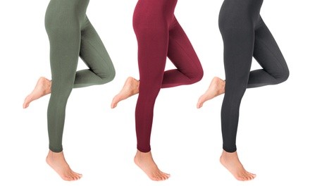 Muk Luks Women's Fleece Lined Solid Leggings. Plus Sizes Available
