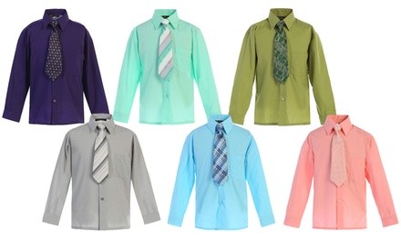 Boys 14-18 Bello Giovane Button-Up Dress Shirt and Tie Set