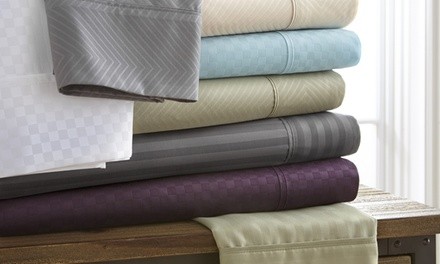 Merit Linens Embossed Microfiber Sheet Sets. Three Styles Available.