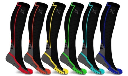 XTF Graduated Knee-High Compression Socks (6 Pairs)