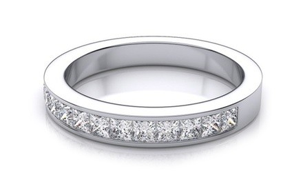 Princess Cut Eternity Ring Made with Swarovski Elements by Mina Bloom