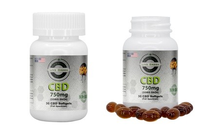 CBD Full-Spectrum Softgels (750mg; 30-Count) from Live Green Hemp 