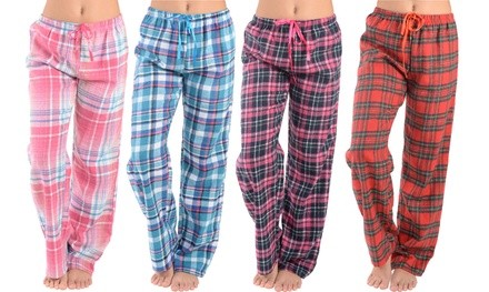 Active Club Women's Plaid Flannel Pajama Lounge Pants