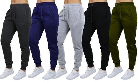 Galaxy by Harvic Women's Loose-Fit Fleece Joggers (2-Pack). Plus Sizes Available.