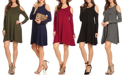 Nelly Women's Open-Shoulder Shift Dress. Plus Sizes Available.