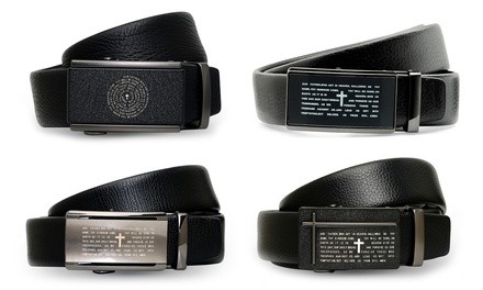 Men's Faux Leather Belt with Stainless Steel 