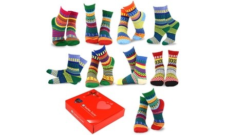 TeeHee Women's Winter Crew Fun Socks (9 Pairs) with Gift Box