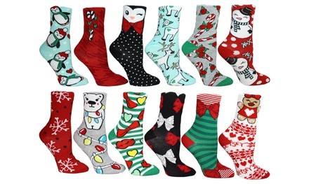 Betsey Johnson Christmas Socks Set (12 Pairs)