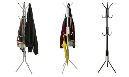 Mind Reader 11-Hook Standing Metal Coat Rack