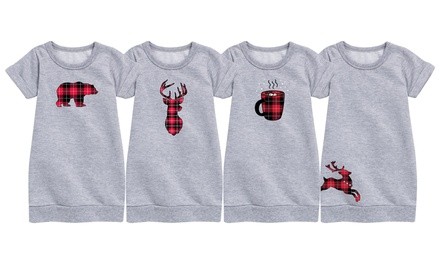 Instant Message: Girls Plaid Winter Fleece Dresses